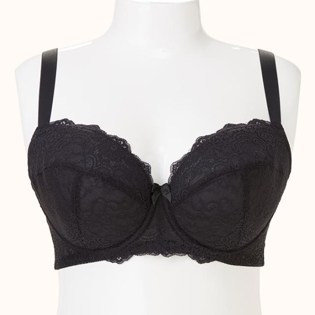 【NEW】お試しブラC 黒 3/4カップ・寄せ上げ