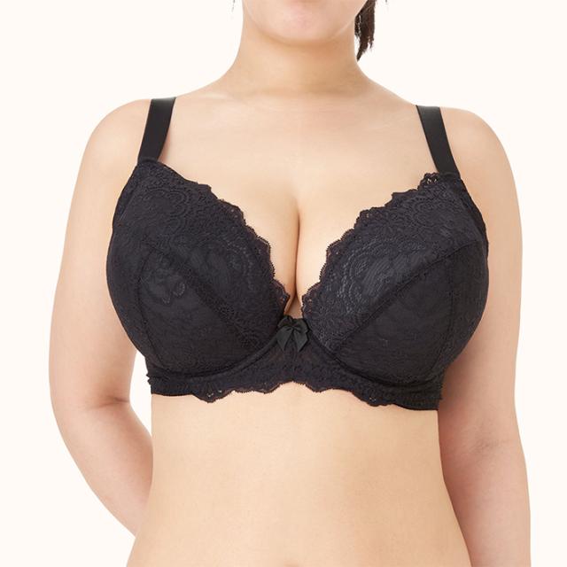 【NEW】お試しブラ 黒 3/4カップ・谷間