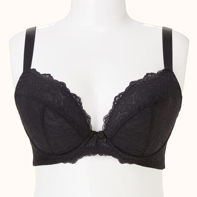 【NEW】お試しブラ 黒 3/4カップ・谷間