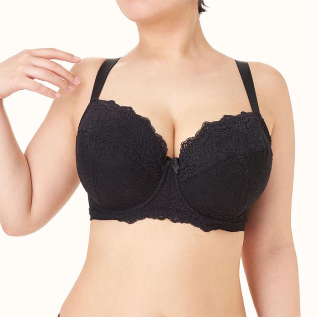 【NEW】お試しブラC 黒 3/4カップ・丸胸