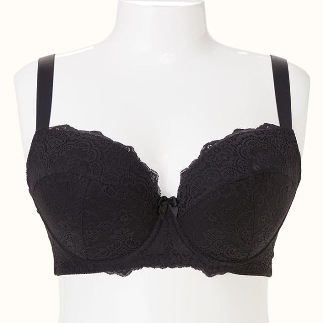 【NEW】お試しブラC 黒 3/4カップ・丸胸