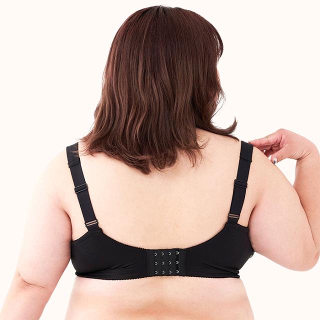 【NEW】プラスサイズブラ 黒 3/4カップ丸胸