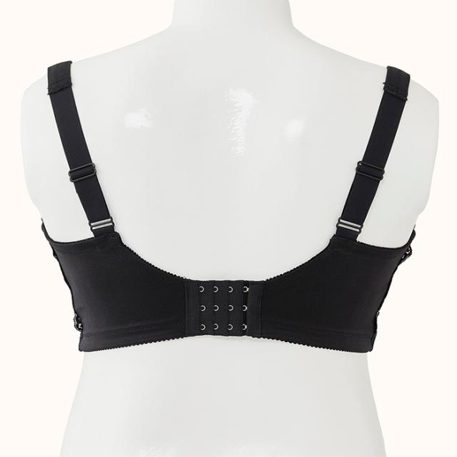 【NEW】プラスサイズブラ 黒 3/4カップ丸胸