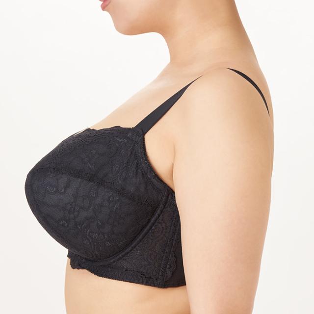 【NEW】お試しブラ 黒 3/4カップ・寄せ上げ