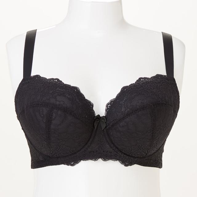 【NEW】お試しブラ 黒 3/4カップ・寄せ上げ