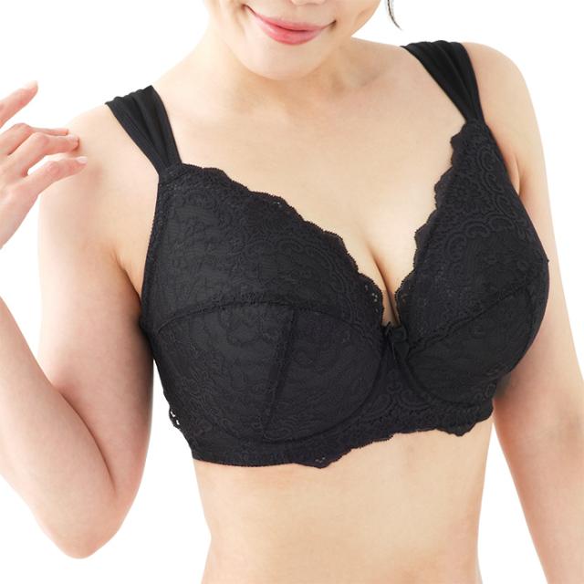 【NEW】お試しブラS 黒 フルカップ 広幅ストラップ