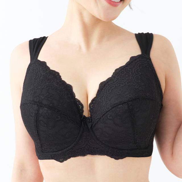 【NEW】お試しブラS 黒 フルカップ 広幅ストラップ