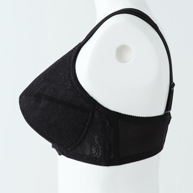 【NEW】お試しブラS 黒 フルカップ 広幅ストラップ