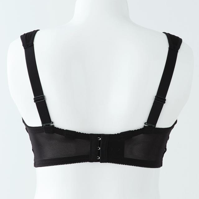 【NEW】お試しブラS 黒 フルカップ 広幅ストラップ