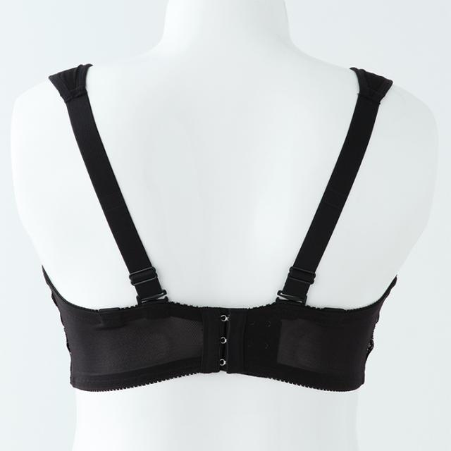 【NEW】お試しブラS 黒 フルカップ 広幅ストラップ