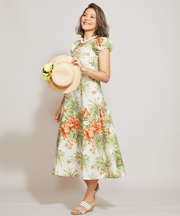 お洒落 Kahiko 公式 パフスリーブワンピース カヒコ ハワイアン Maunaloa リゾートウェディング Yja 0316 21年春夏再販 Carlavista Com