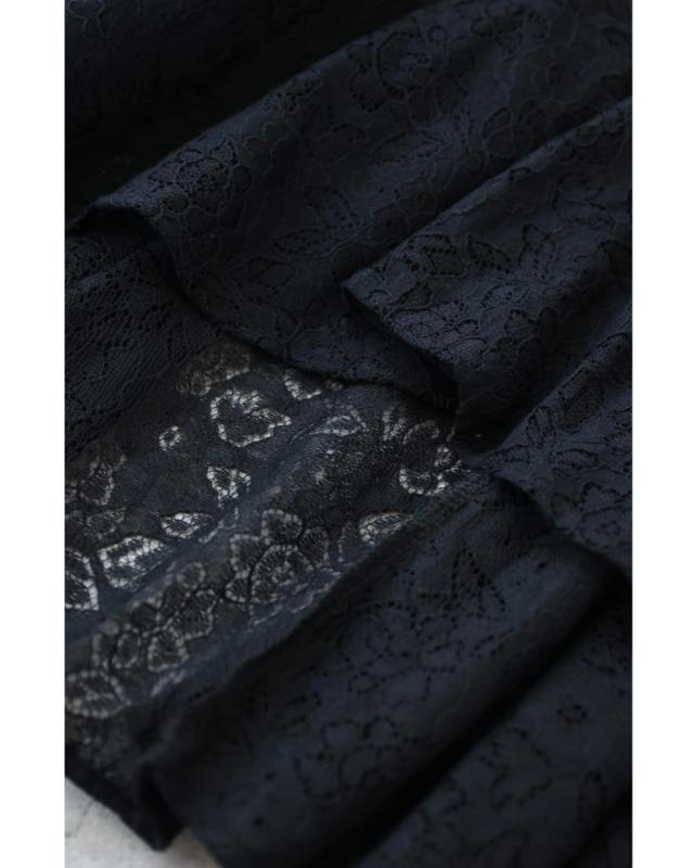 新作5月22日 （黒）ドレープレース揺らめく重なるランダム裾ミディアムスカート cawaii w61221ps S~L対応 ひざ下 変形 春 夏 おでかけ 旅行 パーティー 女子会 デート イベント お呼ばれ 軽やか レディース ファッション 大人 ママ ミセス 30代 40代 50代