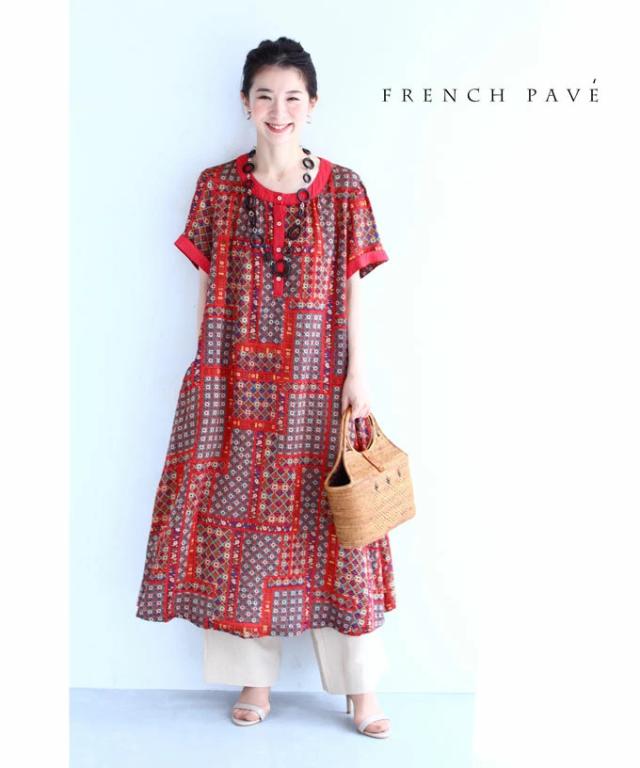 Saleアイテム M 3l レッド 一目で恋する 赤のパッチワーク風 ミディアム ワンピース W Cawaii 綿 麻 リネン ｔシャツワンピース 花柄 シャツワ スペシャルset価格 Alimamiy Ru