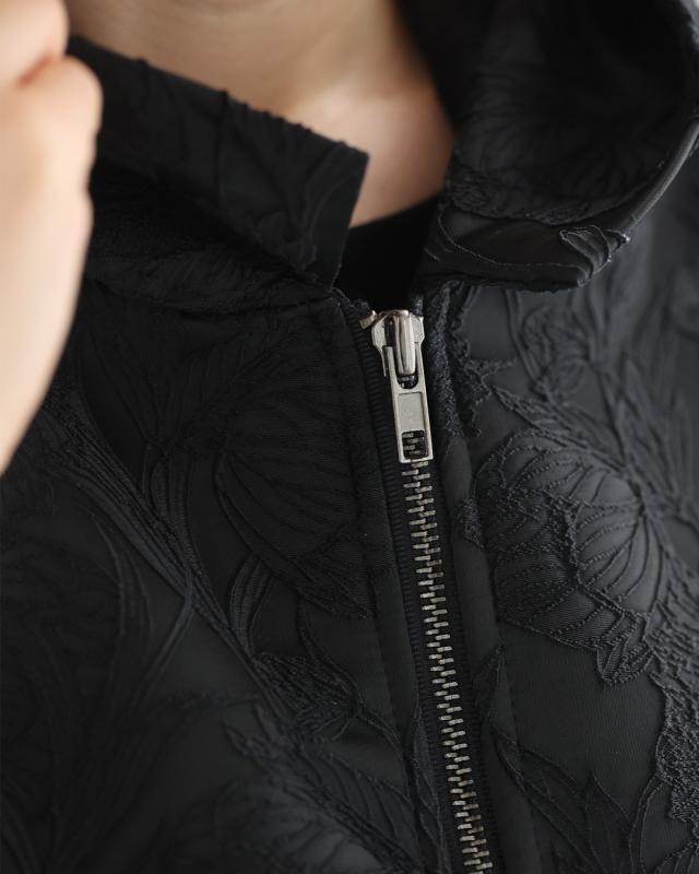 再入荷5月14日 （黒）上品とカッコいいの異素材合わせ。モードなジップアップロングベスト cawaii wkj00228 S~2L対応 羽織り 変形 フード付き ブラック オシャレ 個性的 大人可愛い エレガント 上品 春 夏 着回し 体型カバー レディース ファッション ミセス 30代 40代 50代