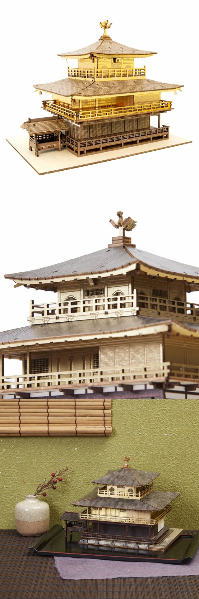 kigumi 金閣寺 カラー | ki-gu-mi エーゾーン | 立体パズル 木製 お寺