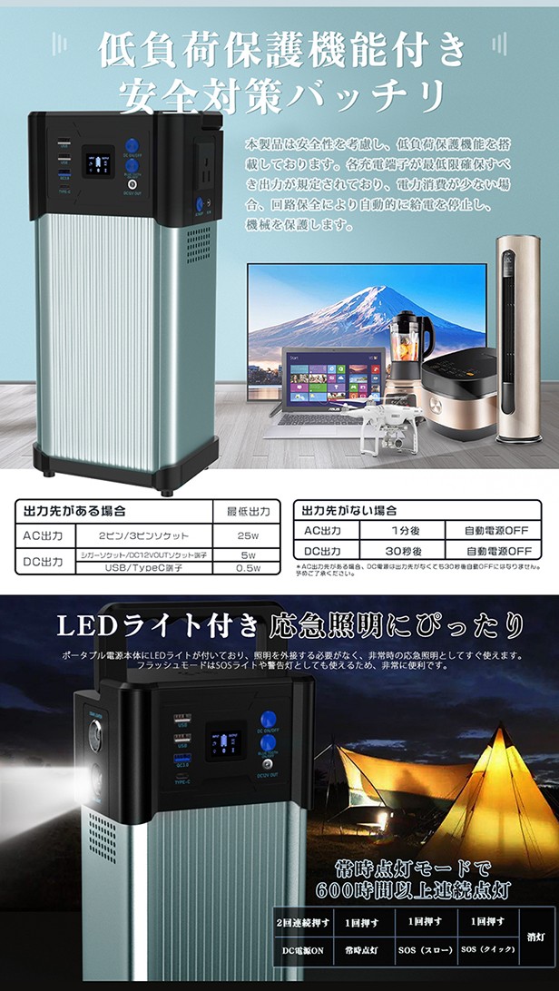 大容量ポータブル電源 192000mAh 768Wh ワイヤレス充電 Bluetooth 正弦波 2年保証 Panasonic 2170リチウム電池  PSE 停電 SOSライト 家庭用 の通販はau PAY マーケット - 光商事 | au PAY マーケット－通販サイト