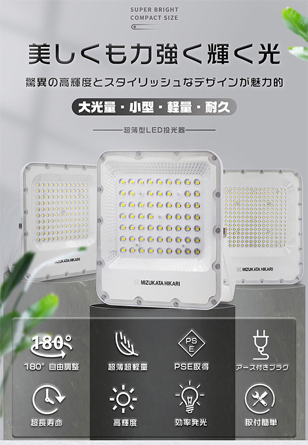 LED投光器 200W 作業灯 プロジェクター付き高輝度LEDチップ 45800lm