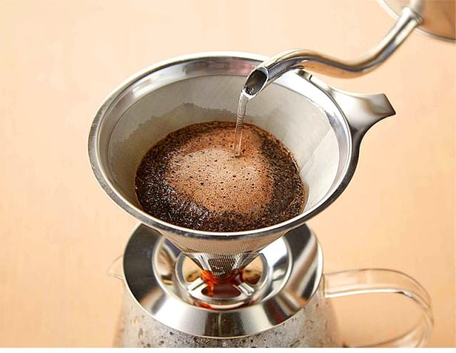 ペーパーレス ステンレス コーヒーフィルターでドリップ