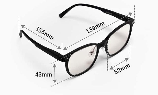 ナイトグラスLED スマートのサイズ詳細図。