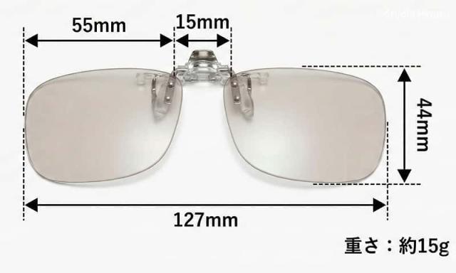 ナイトグラスLED クリアジャケットのサイズ詳細と重量。