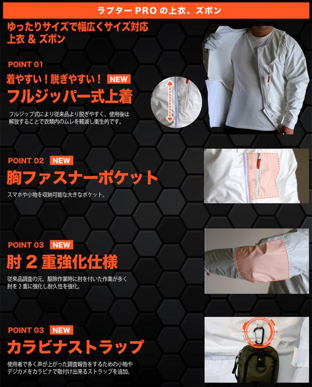 ラプターPRO説明 上衣 ズボン