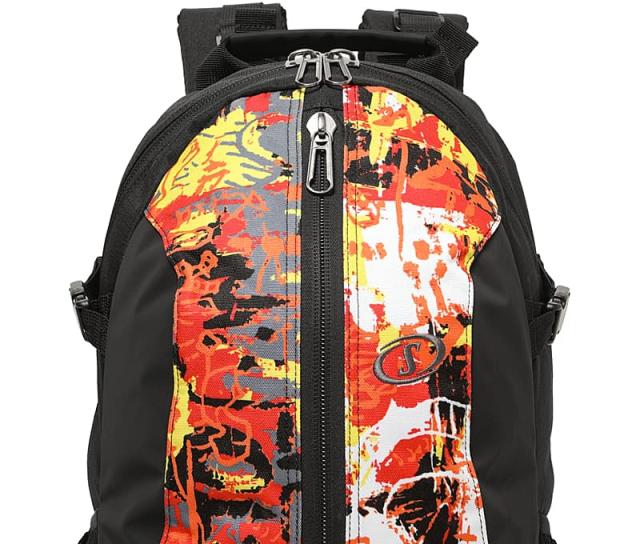 グラフィティ オレンジ×レッド 40-007GORの正面拡大写真。