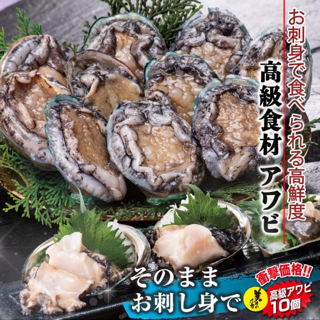 お刺し身　蝦夷アワビ（殻付き）