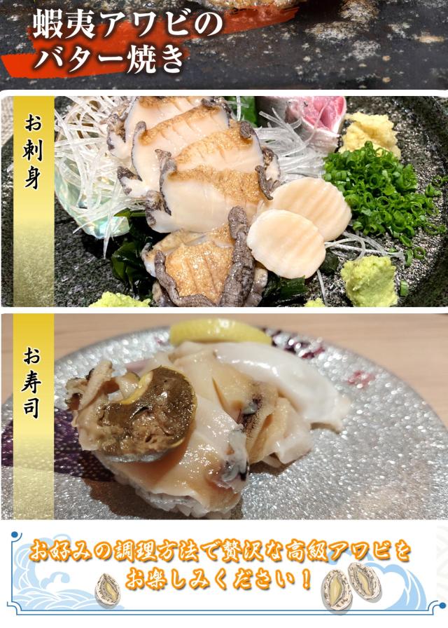 お刺し身　蝦夷アワビ（殻付き）