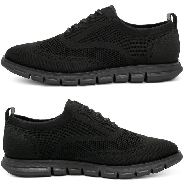 軽量 ニット レースアップ カジュアルシューズ