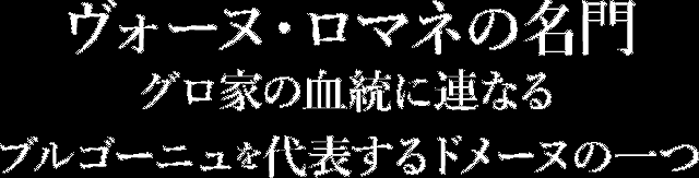 ヴォーヌ・ロマネの名門グロ家の血統に連なるブルゴーニュを代表するドメーヌの一つグロ　フレール・エ・スール