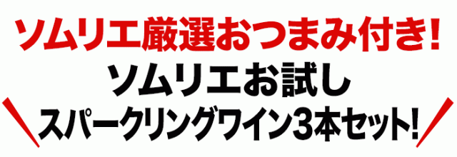 ソムリエ厳選おつまみ付き!ソムリエお試しスパークリングワイン3本セット!