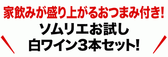 ソムリエ厳選おつまみ付き！ソムリエ白ワインセット3本セット！