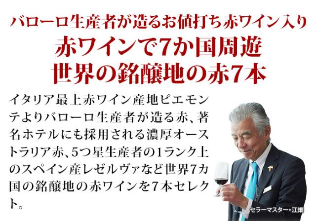 世界７ヵ国のバラエティ豊かなワインが堪能できる