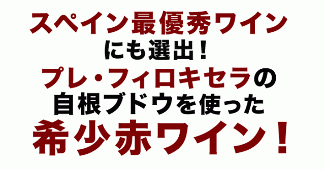 スペイン最優秀ワインにも選出!プレ・フィロキセラの自根ブドウを使った希少赤ワイン!