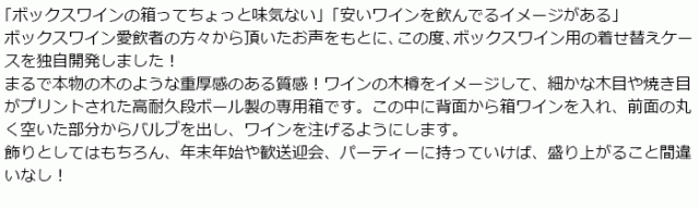 ボックスワイン用の着せ替えケースを独自開発しました