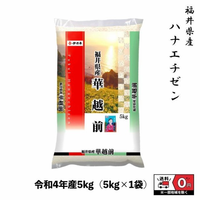 白米　華越前　5kg　国内産　送料無料　グッドモバイル　お米　おこめ　令和4年産　ハナエチゼン　ブランド米　PAY　5キロ　米　福井県産　精米　PAY　マーケット－通販サイト　単一原料米　マーケット　国産の通販はau　au