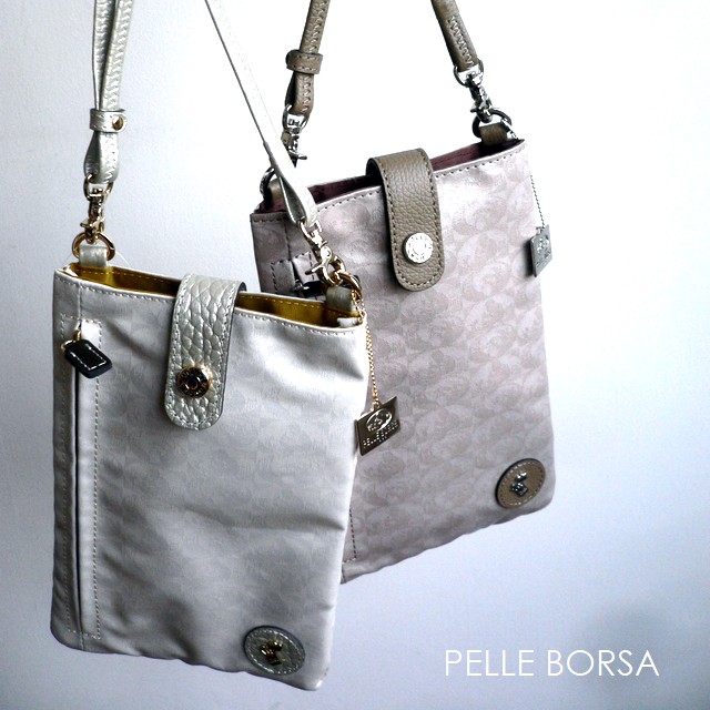 PELLE BORSA ペレボルサ ポシェット ショルダーバッグ Alive アライブ 4306 ホワイト/トープ/グレー/ネイビー/ゴールド PELLE BORSA ペレボルサ ポシェット ショルダーバッグ Alive アライブ