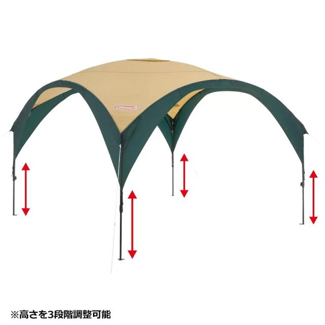 Coleman コールマン 2025 自立式パーティーシェード DX 360 3.6m×3.6ｍ×2.7m 紫外線カット 耐水圧1000mm グリーン×ベージュ 2224999【新品】25SS PARTY SHADE DX キャンプ用品 アウトドア用品 運動会 スポーツ観戦 バーベキュー %off cst