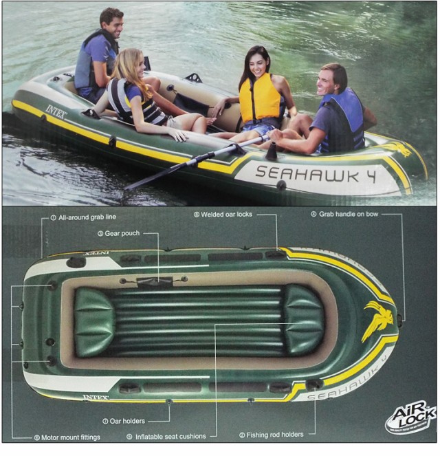 【即納在庫あり】インテックス 4人乗り ゴムボート Seahawk4 シーホーク4 オール ポンプ クッション付き【新品】intex boat set  アウトドの通販はau PAY マーケット - サードウェイブ ゴルフ＆スポーツ au PAY マーケット店 | au PAY マーケット－通販サイト