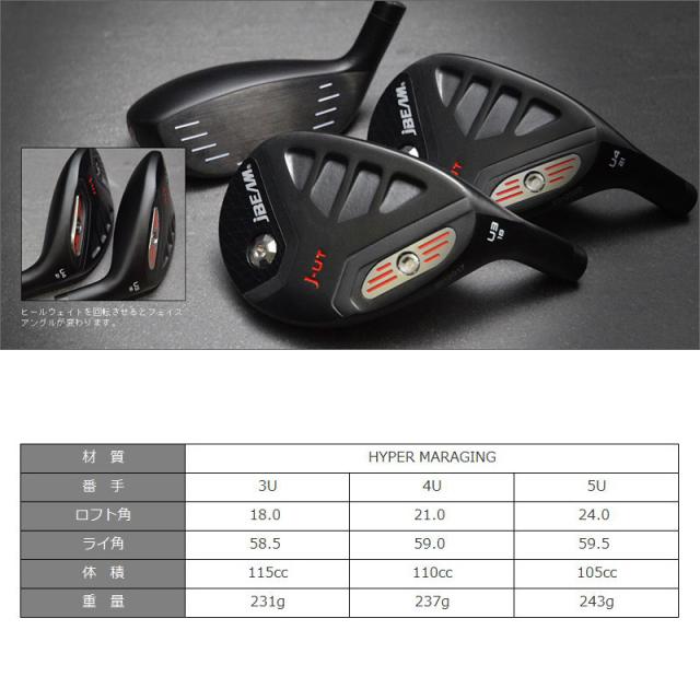 JBEAM J-UT ユーティリティ N.S.PRO ZELOS 7 HYBRID 装着 日本シャフト NS スチール 【カスタム】【新品】  ハイブリッド JUT Jビーム UTILITY GOLF シャフト 地クラブ