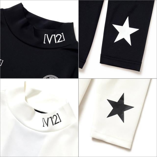 V12 ゴルフ メンズ 長袖 モックネック シャツ VER LOGO L/S MOCK