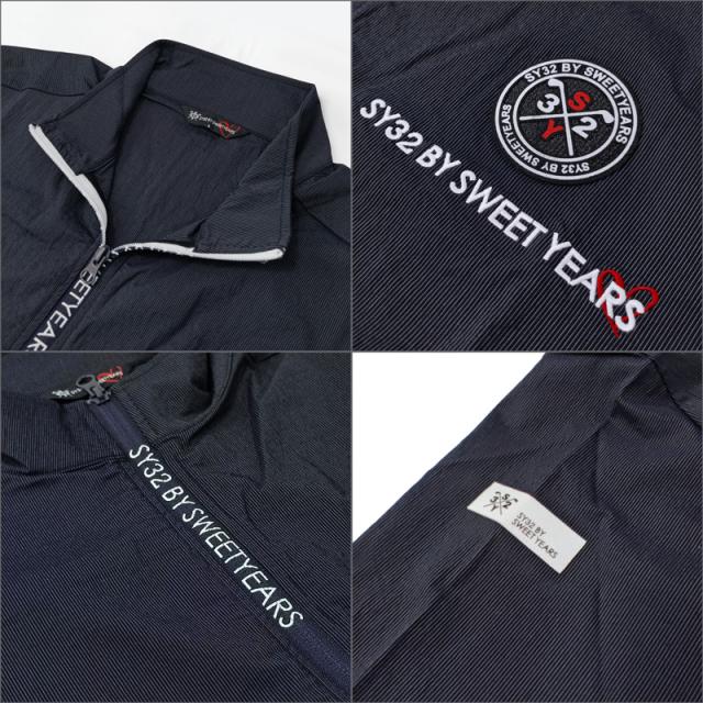 SALE特価】SY32 GOLF メンズ フルジップ 長袖 ジャケット PIN STRIPE