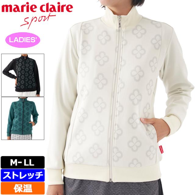 マリクレール レディース フルジップ 裏ベロア調 長袖 ブルゾン 733271