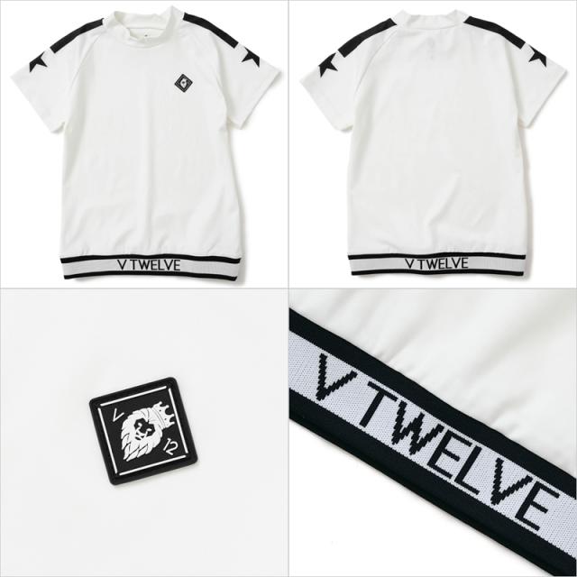 V12 ゴルフ レディース 半袖 モックネック シャツ RIB SLEEVE STAR MOCK V122410-MK01 ヴィ・トゥエルヴ 【新品】TAAR ゴルフウェア おしゃれ モックシャツ V12 GOLF V12 ゴルフ レディース 半袖 モックネック シャツ RIB SLEEVE STAR