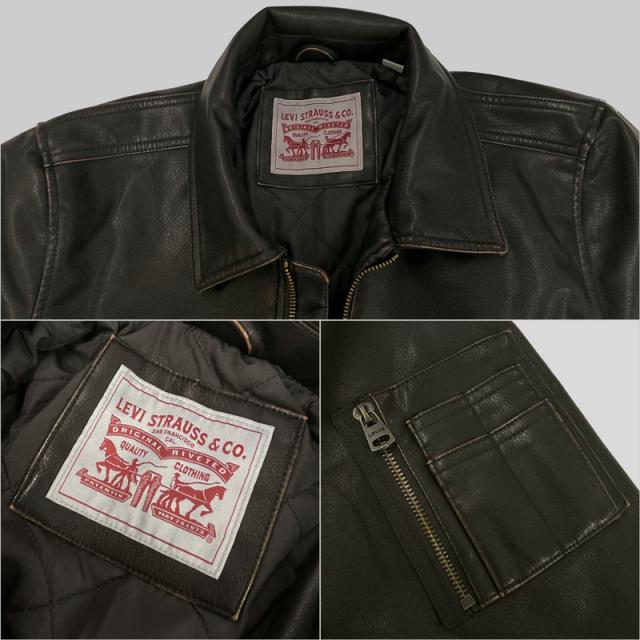 LEVI STRAUSS ブラックレザージャケット M(日本サイズL)