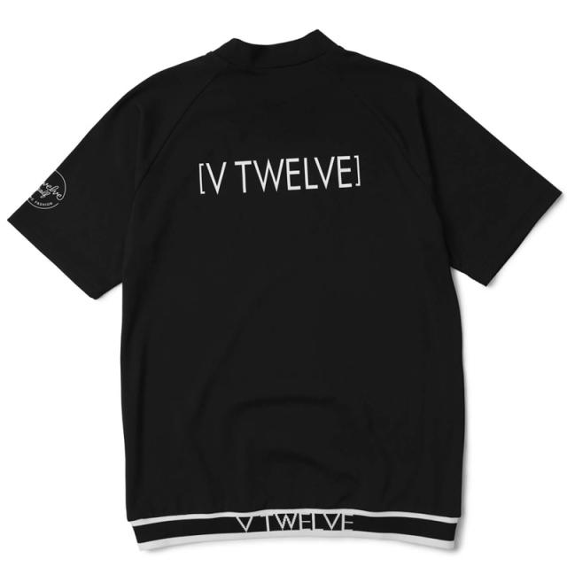 V12 ゴルフ 2025 メンズ モックネック 半袖シャツ CINEMA RIB MOCK