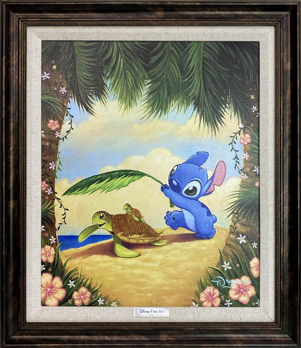ディズニー アート リロ スティッチ マハロ スティッチ 作品証明書 展示用フック付 限定500部キャンバスジークレ Disney 絵画 インテ Radiohcjb Org