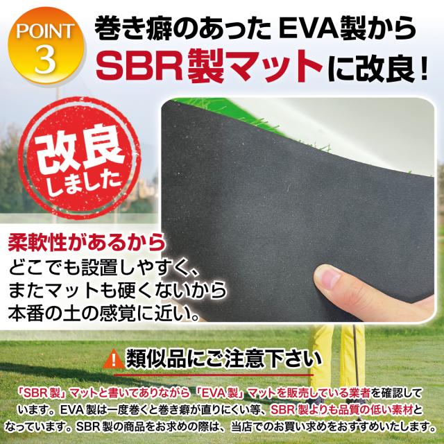 巻き癖のあったEVA製からSBR製マットに改良しました