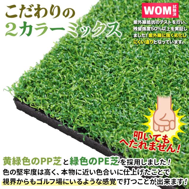 こだわりの2カラーミックスは視界からもゴルフ場にいるような感覚で打つことが出来ます