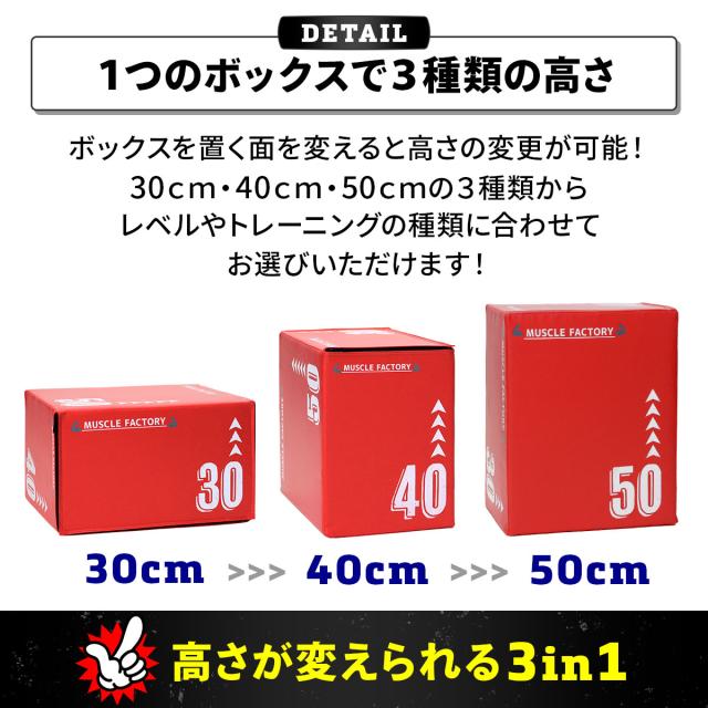 1つのボックスで3種類の高さ